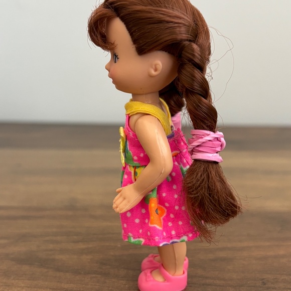 VINTAGE M& C Paula Collection Doll Pink Dress Brown Hair 4.25" - Picture 5 of 9